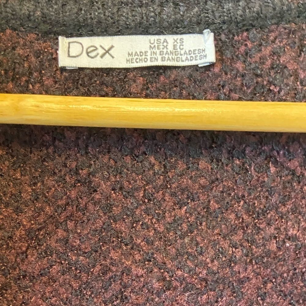 DEX Burgundy&Black Plaid Light Button Up Jacket XS - Picture 7 of 8